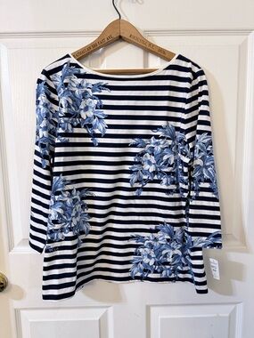 NWT Talbots Blue & White Long-Sleeve Tee XL
